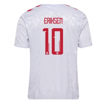 Danimarca Christian Eriksen #10 Maglia Gara Trasferta Repliche Europei 2024